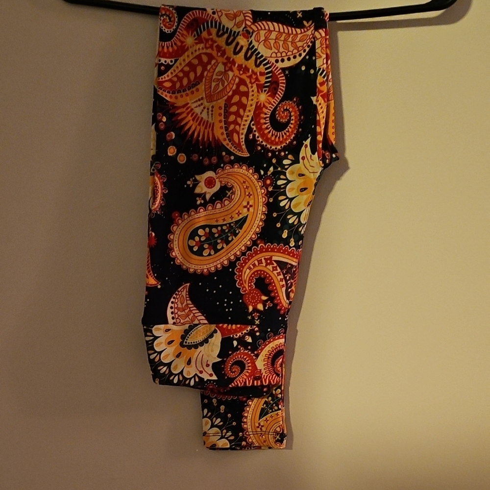 LuLaRoe Paisley Print Leggings - Black, Red, Yellow, Orange